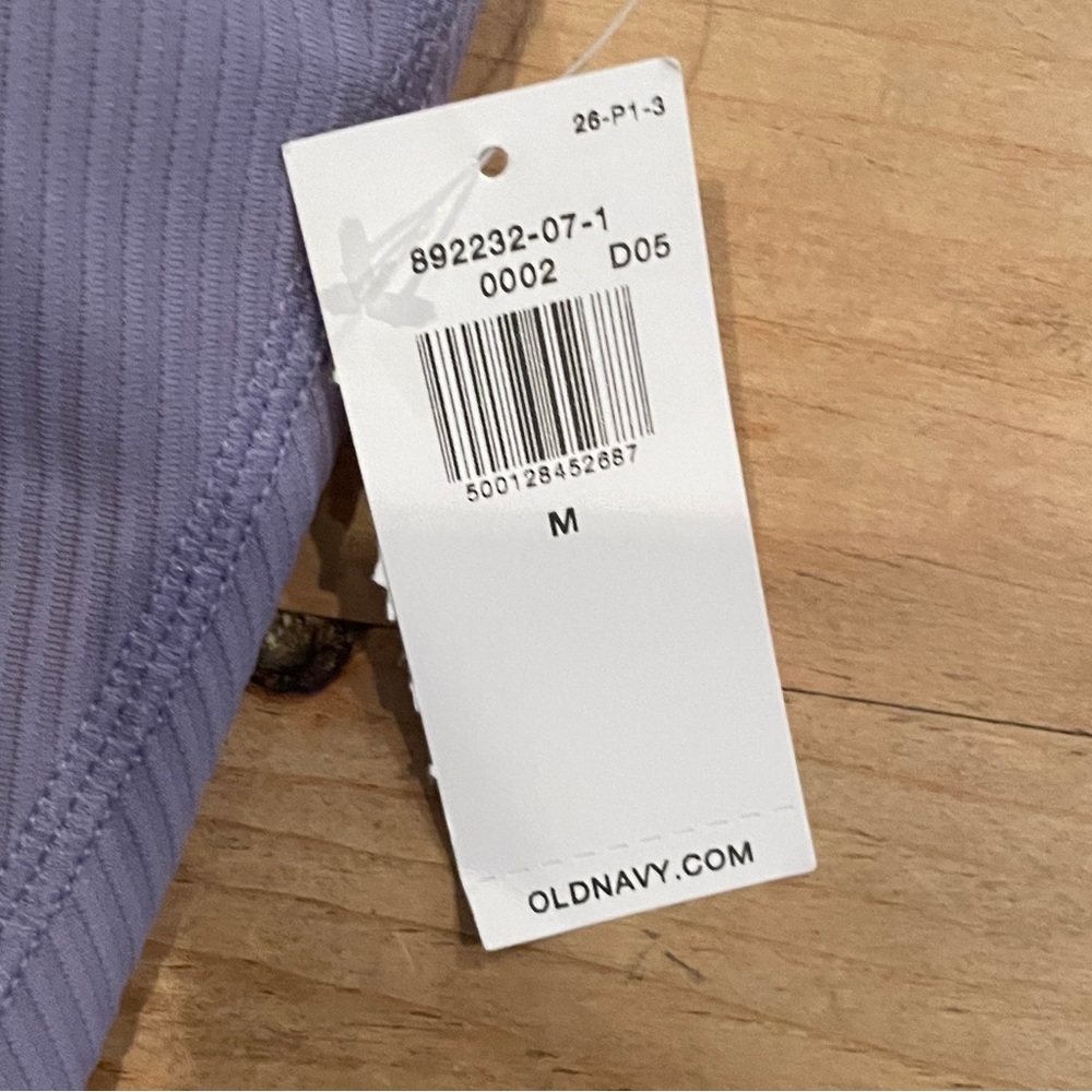 NWT Old Navy Lavender Ribbed sports Bra athletic Athleisure gym cami M - Picture 6 of 6